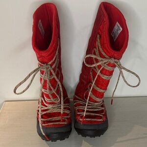 Columbia Red Quilted Winter Boots